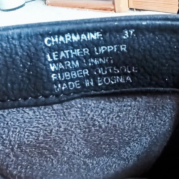 Miz Mooz Charmaine Black & Brown Leather Tall Buckles Boots Sz 7 (Eur 37) - Picture 8 of 16